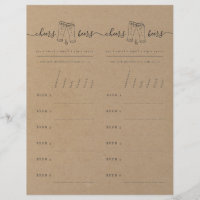 Beer Tasting Rating Scorecard on Faux Kraft