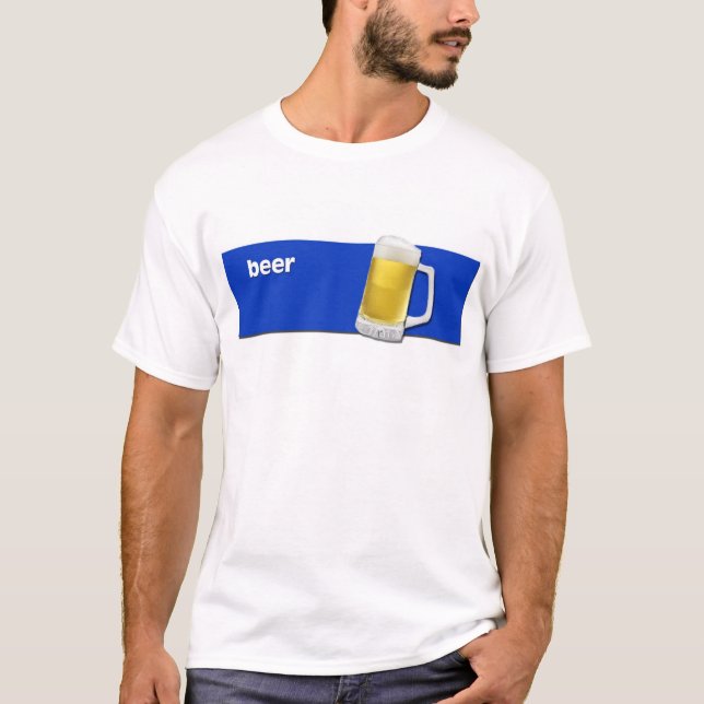 BEER Tee with text and beer mug graphic (Front)