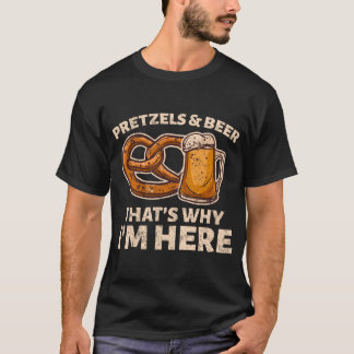 beer tent and Oktoberfest with beer and pretzel T-Shirt