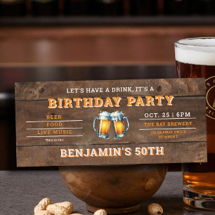Beer Themed Brewery Rustic Men's 50th Birthday