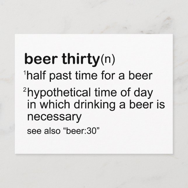 Beer Thirty Postcard (Front)