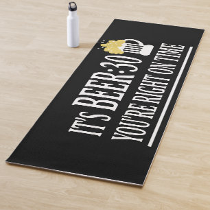 Beer Thirty Yoga Funny Drinking Exercise Yoga Mat