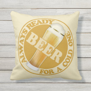 BEER throw pillows