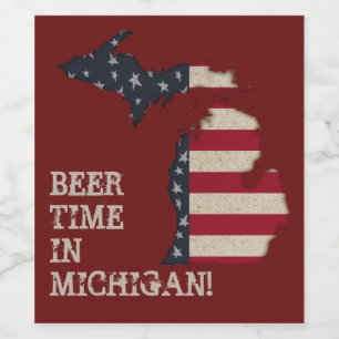 Beer Time in Michigan Customise This Wine Label