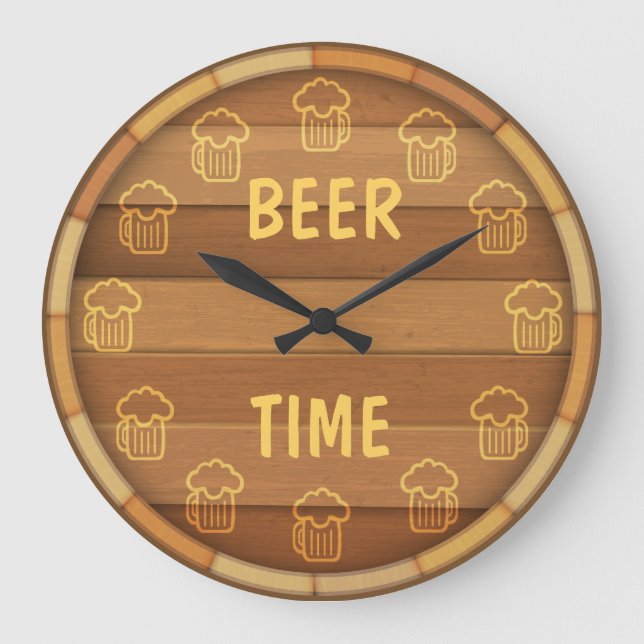 Beer Time Large Clock (Front)