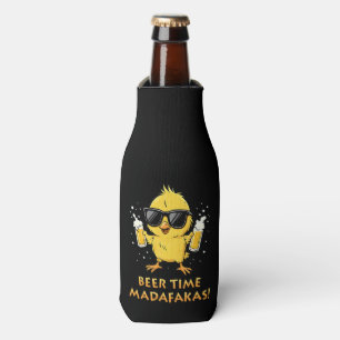 Beer Time Madafakas Funny Meme Duck Goose Retro Bottle Cooler