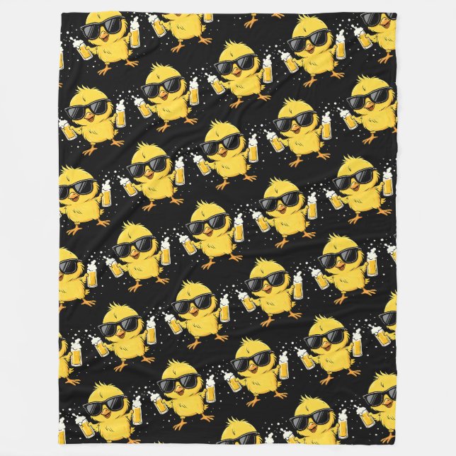 Beer Time Madafakas Funny Meme Duck Goose Retro Fleece Blanket (Front)
