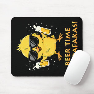 Beer Time Madafakas Funny Meme Duck Goose Retro Mouse Pad