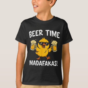 Beer Time Madafakas Funny Meme Duck With Beer Chic T-Shirt
