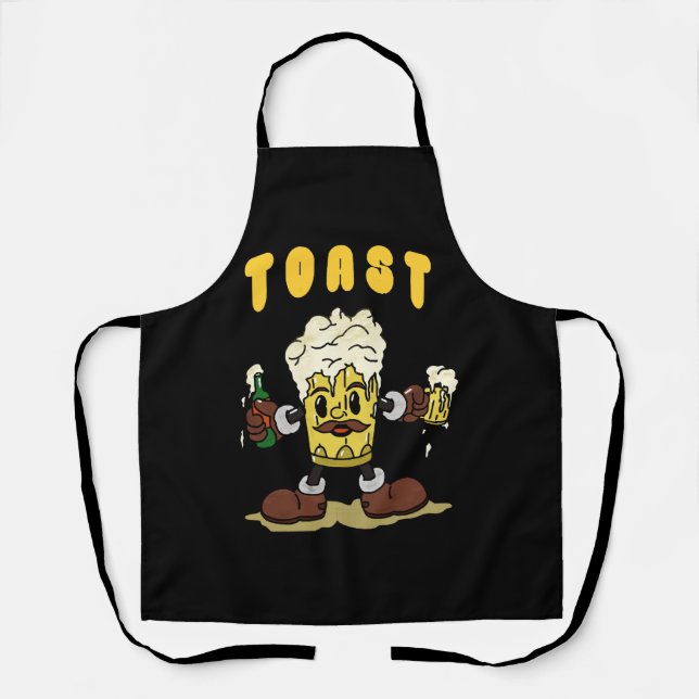 Beer Toast Mascot Apron (Front)