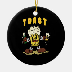 Beer Toast Mascot Ceramic Tree Decoration