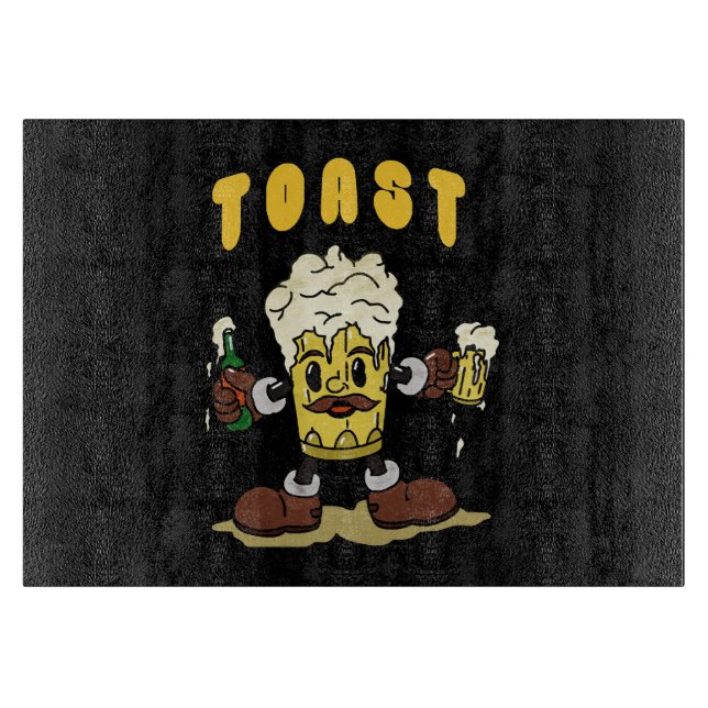 Beer Toast Mascot Cutting Board (Front)