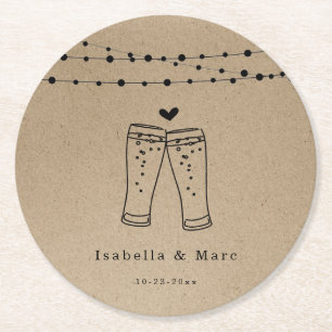 Beer Toast Round Paper Coaster