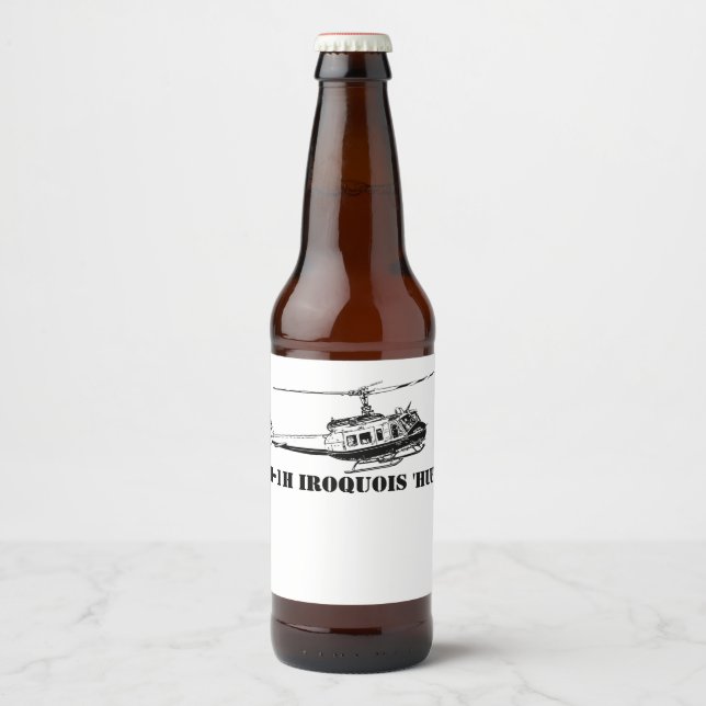Beer UH-1H Iroquois Helicopter Bottle Label (Front)