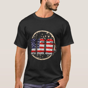 Beer Usa American Flag 4Th Of July America Beer T-Shirt