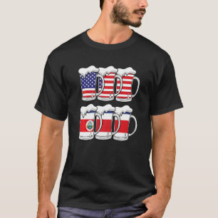 Beer Usa Costa Rica Usa Costa Rica Flag T-Shirt