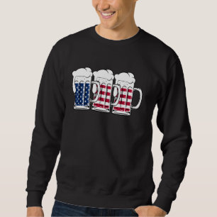 Beer USA Flag Merica Drinking American Men Women 4 Sweatshirt
