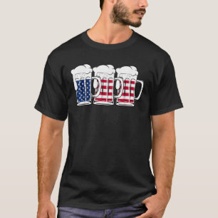 Beer USA Flag Merica Drinking American Men Women 4 T-Shirt