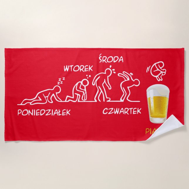 Beer-volution Beach Towel (Front)