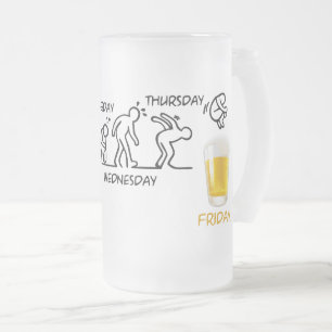Beer-volution Frosted Glass Beer Mug