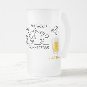Beer-volution Frosted Glass Beer Mug
