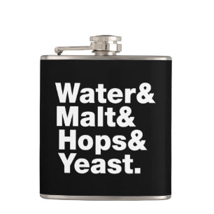 Beer = Water & Malt & Hops & Yeast. Hip Flask
