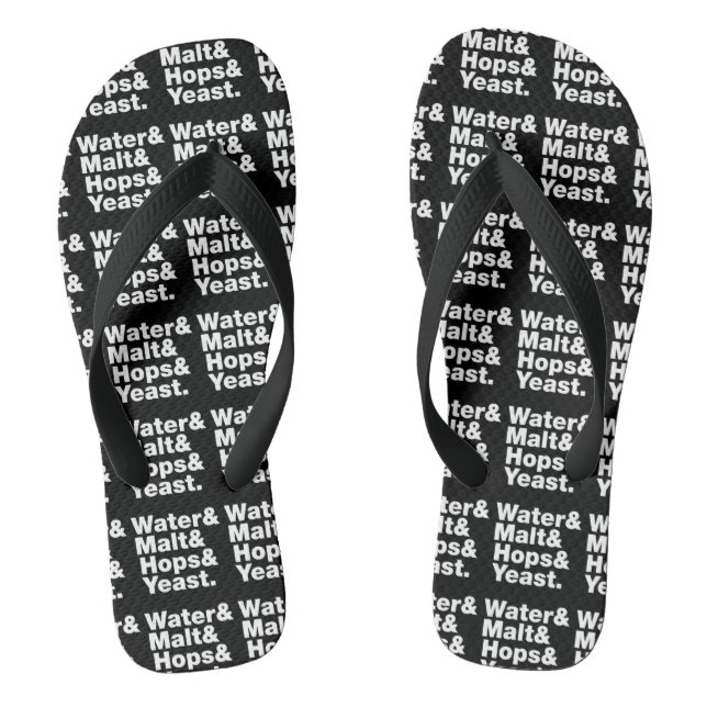 Beer = Water & Malt & Hops & Yeast. Jandals (Footbed)