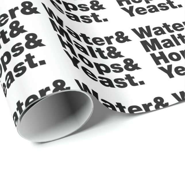 Beer = Water & Malt & Hops & Yeast. Wrapping Paper (Roll Corner)