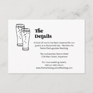 Beer Wedding Information Details Enclosure Card