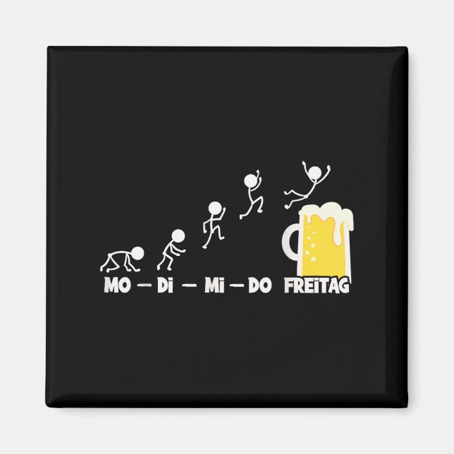 Beer Week Monday Friday Weekend Funny Beer Fan Bee Magnet (Front)