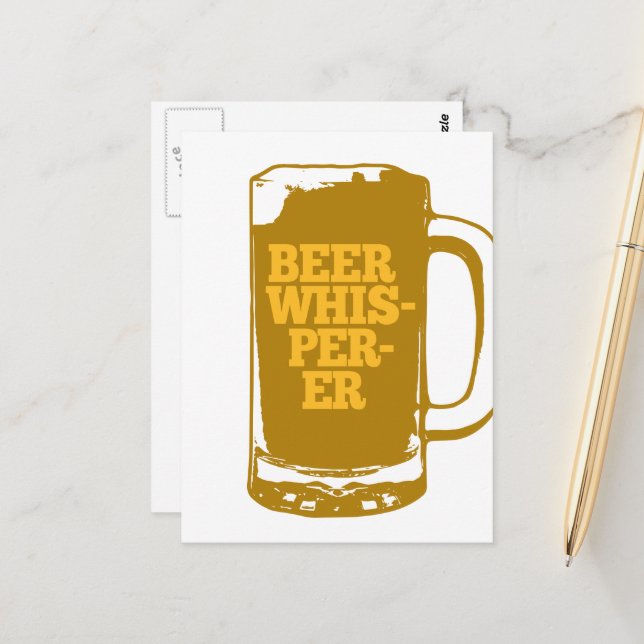 Beer Whisperer Mug Vertical Postcard (Front/Back In Situ)