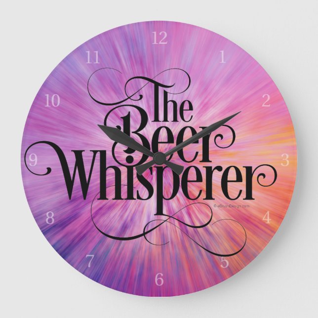 Beer Whisperer (white) Large Clock (Front)
