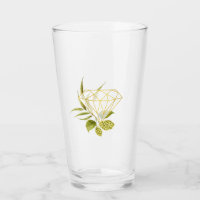 Beer Willow Greenery and Gold Geometric Diamond
