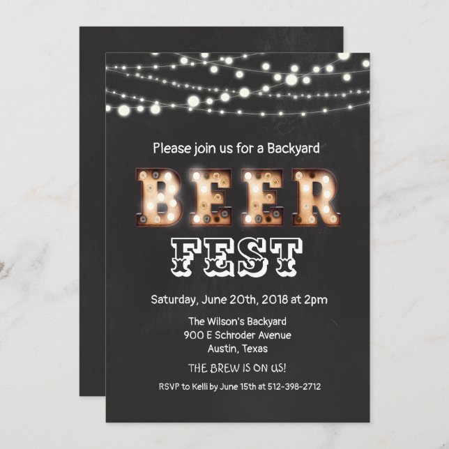 Beerfest Beer Festival Invitation (Front/Back)
