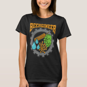 Beergineer Graphic Homebrewing Winemaking Brewery T-Shirt