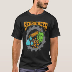 Beergineer Graphic Homebrewing Winemaking Brewery  T-Shirt