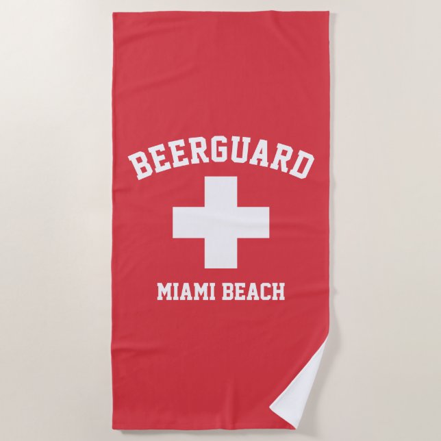 Beerguard Lifeguard Personalise Beach Towel (Front)
