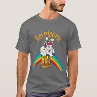 Beericorn Funny Beer Drinking Unicorn retro T-Shirt