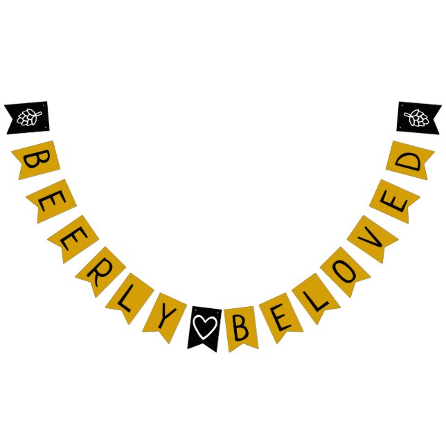 Beerly Beloved Co-Ed Wedding Bridal Shower Bunting (All)