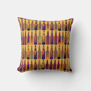 Beers Bottles Colour Pattern Cushion
