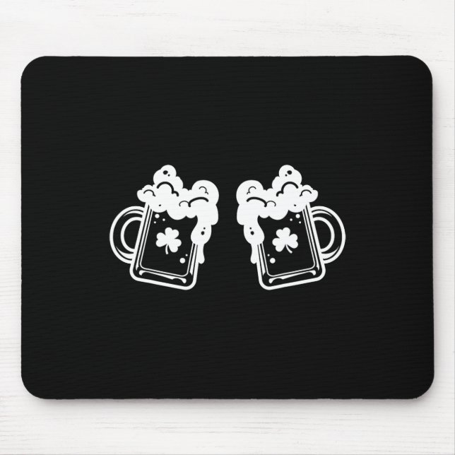 Beers Breast Drinking Lover St Patricks Irish Clov Mouse Pad (Front)