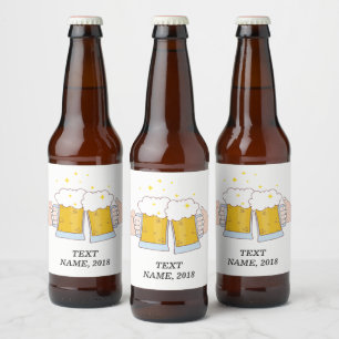 beers cheers, adult birthday, wedding, party beer bottle label