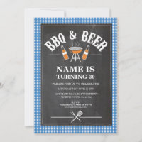 Beers & Cheers BBQ Birthday Party ANY AGE Invite