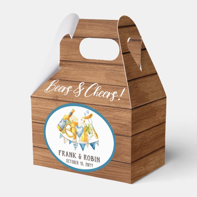 Beers & Cheers Oktoberfest Party Rustic Bavarian Favour Box (Front Side)