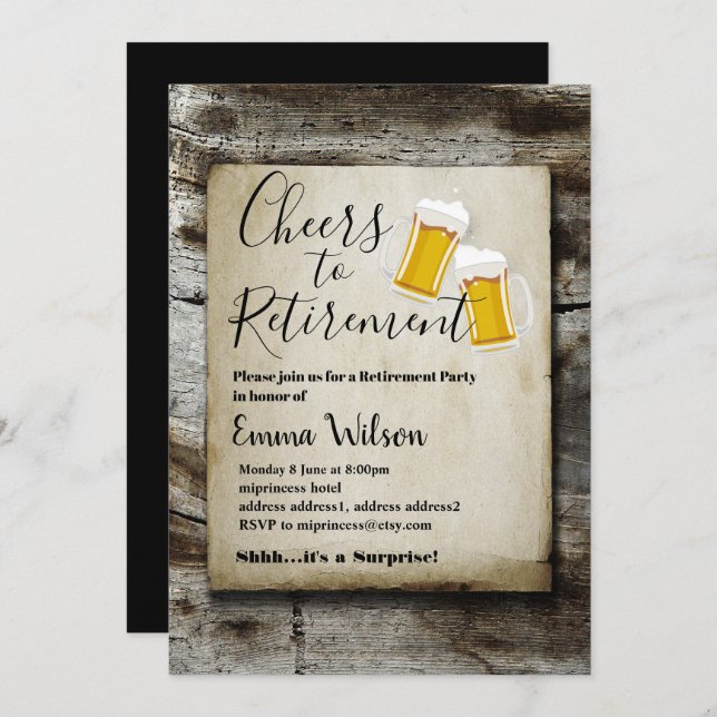 beers, cheers, retirement invitation (Front/Back)