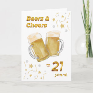 Beers & Cheers Twenty-First Birthday Card