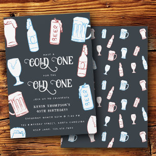 Beers Rustic Hand Drawn Whimsical Beer Birthday Invitation