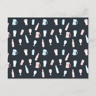 Beers Rustic Hand Drawn Whimsical Beer Party Theme Postcard