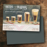 Beers Rustic Watercolor Beers Buddies Birthday  Invitation<br><div class="desc">A retro beers painting design featuring different types of quirky alcoholic beer drinks. An antique look beer themed design perfect for adult birthday parties. An ideal illustration for anyone who loves beer,  brewery themes,  BBQ's,  summer parties and beer alcohol drinks.</div>