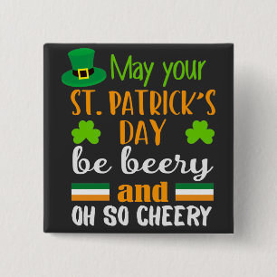 Beery Cheery St. Patrick's Day 15 Cm Square Badge